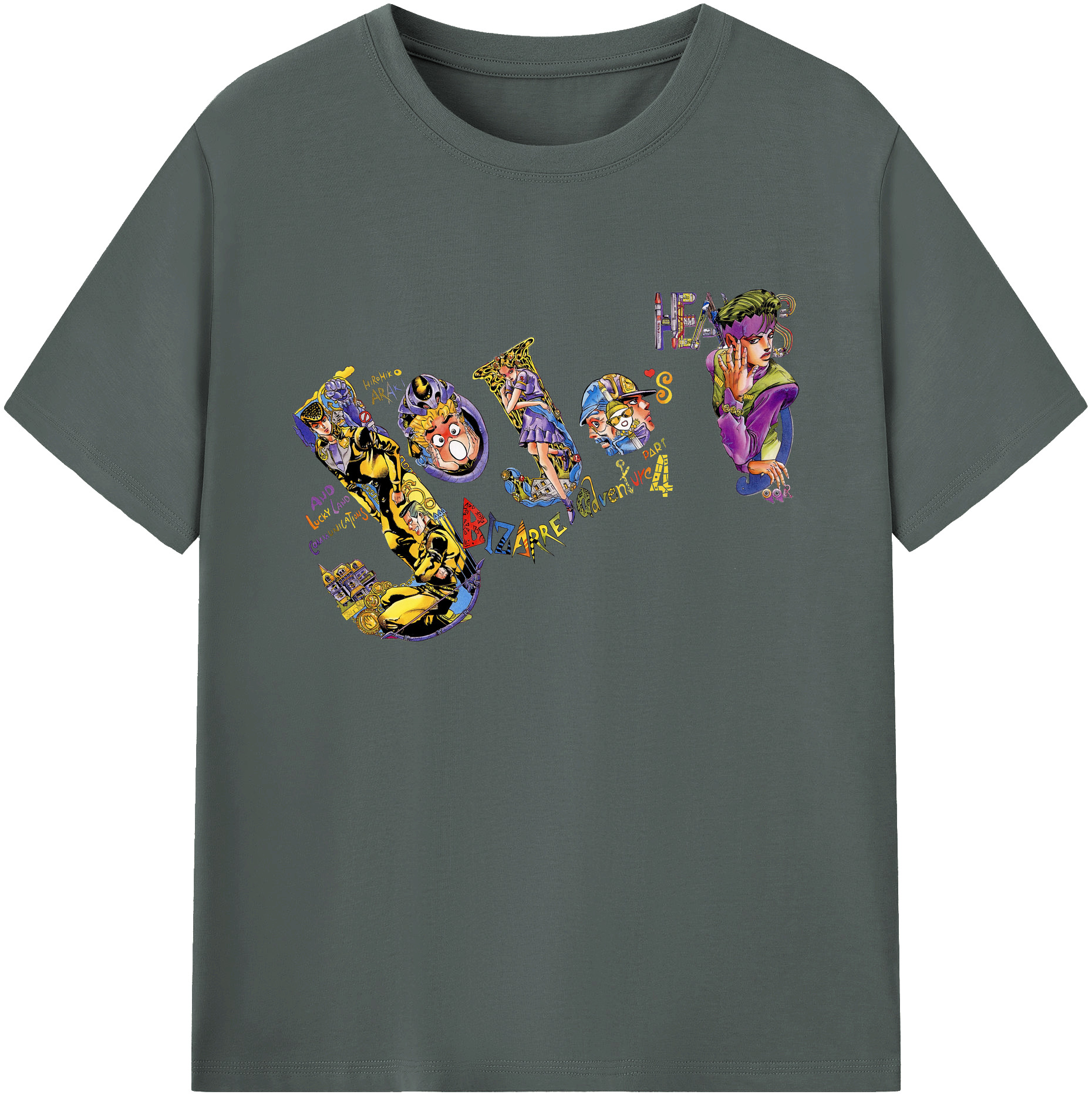 （画像用） ジョジョの奇妙な冒険 JoJo's Bizarre Adventure 綿100％ メンズ半袖Tシャツ｜肌触りやわらか＆通気性